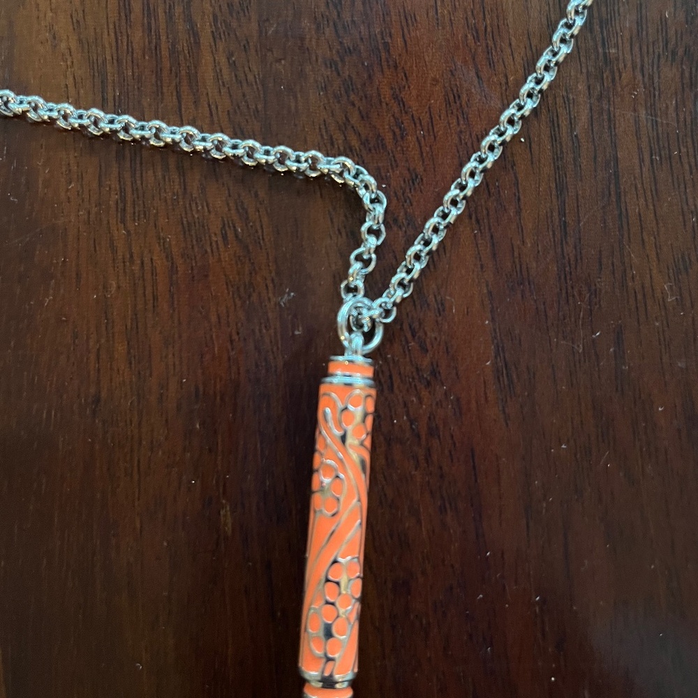 Liberty of London necklace. Orange and silver.